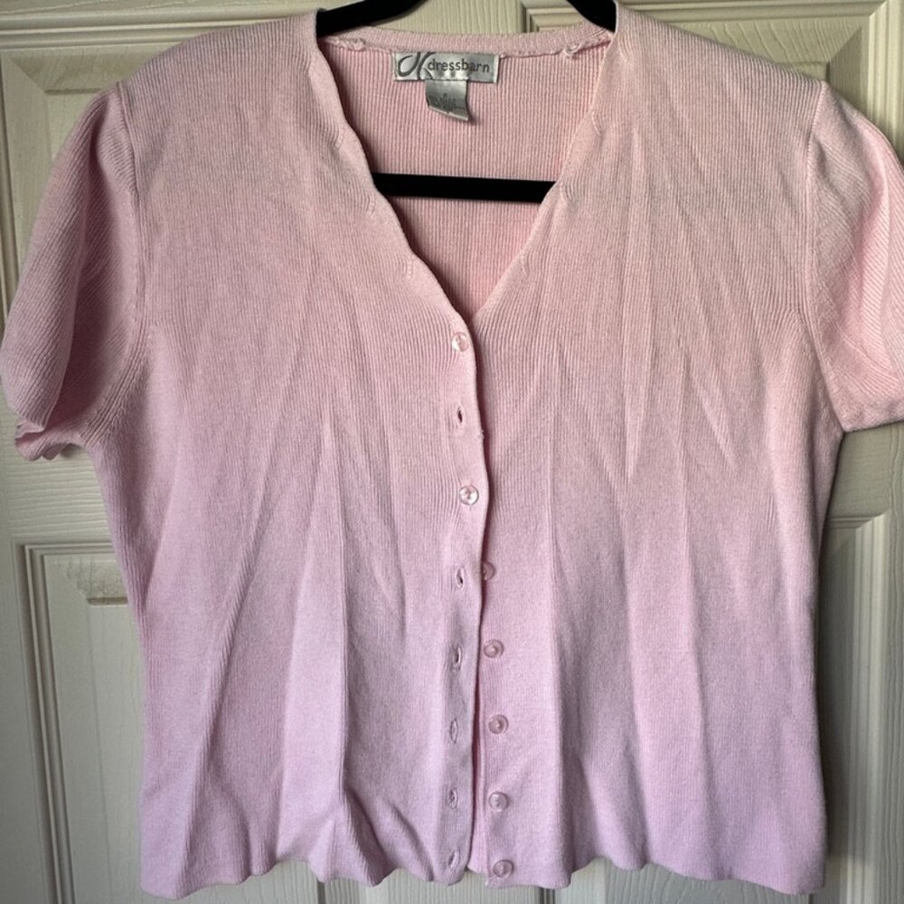 Dress Barn Pink Button Down Cardigan - Size Small